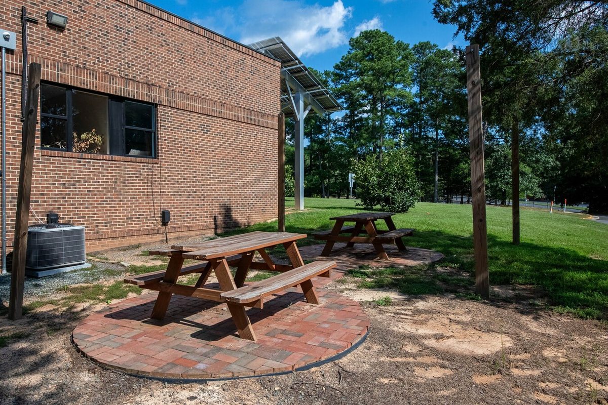 Outdoor patio seating area